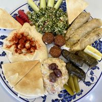 Sampler plate.  Delicious  at Nabati Vegan Mediterranean in Oklahoma City