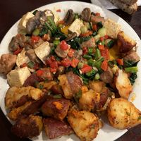 Tofu scramble with added vegan sausage   at Toast Coffeehouse in Bay Shore