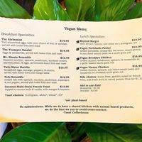 Menu at Toast Coffeehouse in Bay Shore