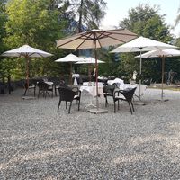 Outdoor seating at Belle Epoque in Flims