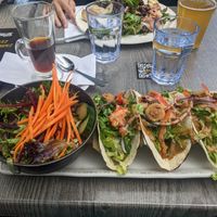 Portobello mushroom tacos. Can come with a salad or fries at Baltazar in Laval