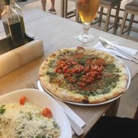 Risotto and pizza  at Vapiano in Santiago