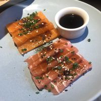 Vegan salmon and tuna sashimi at RoseHip Bistro - Pylimo in Vilnius