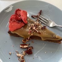 Carmel salted torte (yummy)   at RoseHip Bistro - Pylimo in Vilnius