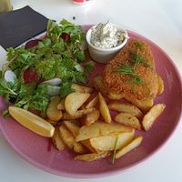 Vegan fish and chips at RoseHip Bistro - Pylimo in Vilnius