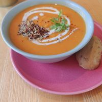 Sweet potato soup at RoseHip Bistro - Pylimo in Vilnius