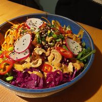 Tempeh buddha bowl at RoseHip Bistro - Pylimo in Vilnius