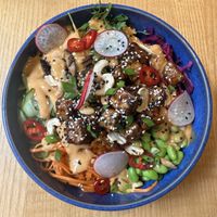 Teriyaki Tempeh Bowl.  at RoseHip Bistro - Pylimo in Vilnius