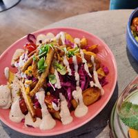 Loaded fries with bechamel sauce at RoseHip Bistro - Pylimo in Vilnius