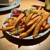 Sweet potato fries with beetroot ketchup   at RoseHip Bistro - Pylimo in Vilnius