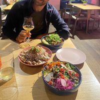 Buddha bowl tempeh, Caesar salad, loaded potatoes pulled jackfruit  at RoseHip Bistro - Pylimo in Vilnius