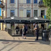 outdoor terrace at RoseHip Bistro - Pylimo in Vilnius