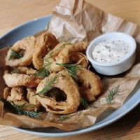 Calamari rings at RoseHip Bistro - Pylimo in Vilnius