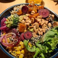 Marinated tofu and brown rice bowl at RoseHip Bistro - Pylimo in Vilnius