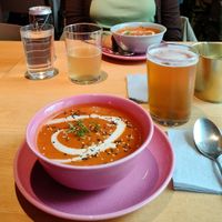 Tomato soup as a starter at RoseHip Bistro - Pylimo in Vilnius