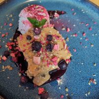 Delicious brownie with ice cream at RoseHip Bistro - Pylimo in Vilnius