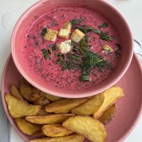Cold beetroot soup  at RoseHip Bistro - Pylimo in Vilnius