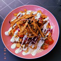 Loaded potatoes with tempeh at RoseHip Bistro - Pylimo in Vilnius