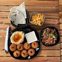 falafel dish at Lebanese Corner in Lisbon