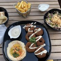 Falafel plate meal deal  at Lebanese Corner in Lisbon