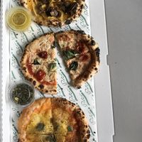 Three of the four vegan options at Pico Pizza - Nørrebro in Copenhagen
