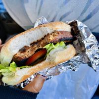 Vegan soy burger  at Stapinn in Arnarstapi