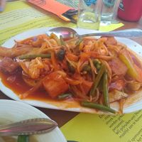 Vegetables and tofu in a sweet sauce at Pet Thai in Maastricht