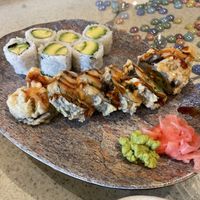 Avocado rolls and fried garden rolls (I think)  at Sugar Roll Japanese Cuisine in Dieppe