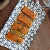 Vegan "salmon" sashimi at Plant Based Sushi in Amsterdam
