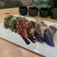 Gyoza selection at Plant Based Sushi in Amsterdam