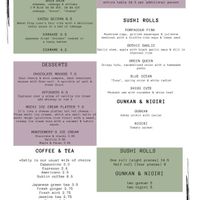 Menu  at Plant Based Sushi in Amsterdam