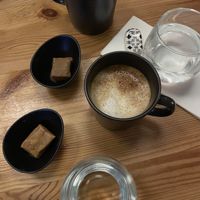 Chicoree latte and fudge  at Plant Based Sushi in Amsterdam