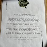 Menu 4  at Plant Based Sushi in Amsterdam
