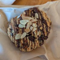 Vegan almond chocolate coconut scone at Purebread in Whistler