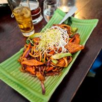 Wok Uno Noodles (with added Tofu). at Soya in Bergen