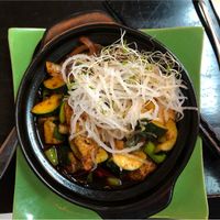 Buddha hot pot. (Tofu, mushrooms, zucchini) at Soya in Bergen