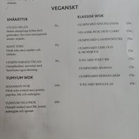 Menu at YumYum - i City in Vasteras