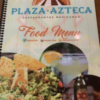 Front of Menu at Plaza Azteca in Virginia Beach