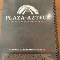 Back of menu at Plaza Azteca in Virginia Beach