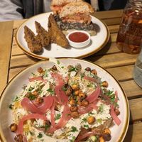 Above: The Fermenter , Below: Golden Beet Salad yumm!!  at Fermenter in Portland