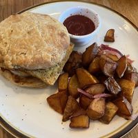 breakfast sandwich… very good biscuit  at Fermenter in Portland