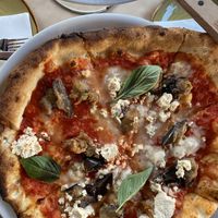 Eggplant pizza at Flying Saucer Vegan Pizza in Summer Hill