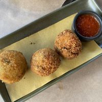 Arancini balls at Flying Saucer Vegan Pizza in Summer Hill