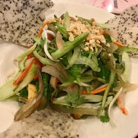 Dragon fruit salad. Very light, fresh, and pickle-y. Very good! at Hoa Sen Vegetarian Restaurant in Garden Grove