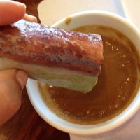 yummy 'pork' spring rolls with peanut dipping sauce. at Hoa Sen Vegetarian Restaurant in Garden Grove