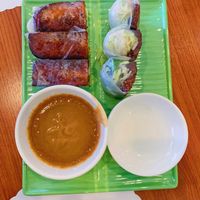 BBQ pork spring rolls (nem nuong) at Hoa Sen Vegetarian Restaurant in Garden Grove