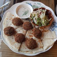 Falafel (there is also a lentil soup served with it) at Wardah in Jeju