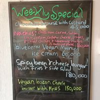 Specials board at Filthy Vegan in Ho Chi Minh City