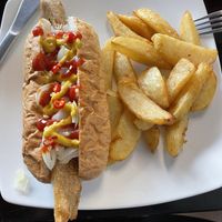 Dirty dog with chips, 105k  at Filthy Vegan in Ho Chi Minh City
