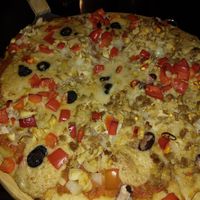 Pizza, half mexican,  half regular vegan at Filthy Vegan in Ho Chi Minh City